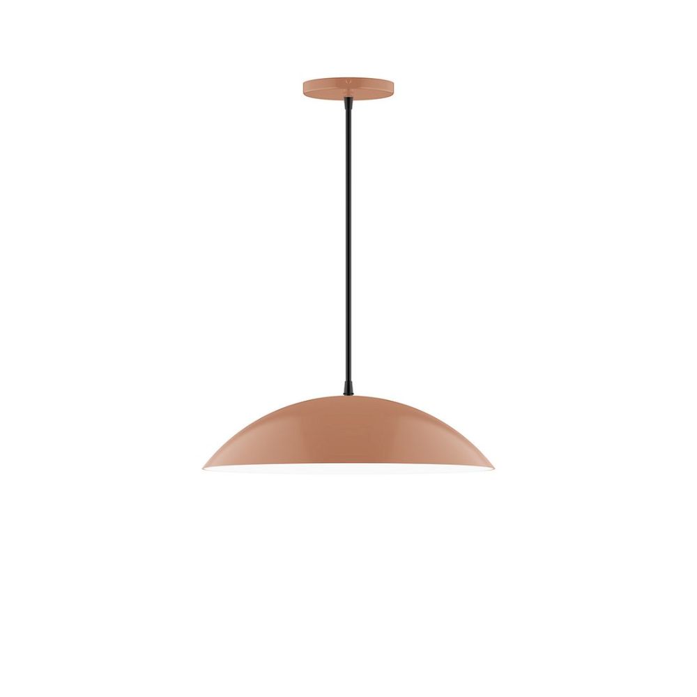 Montclair Lightworks PEB438-19-C21-L13 16" Axis Half Dome Led Pendant, White Cord With Canopy, Terracotta